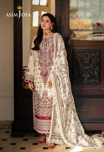 Asim Jofa Dhanak 3PC Embroidered Shirt With Digital Printed Shawl - 693