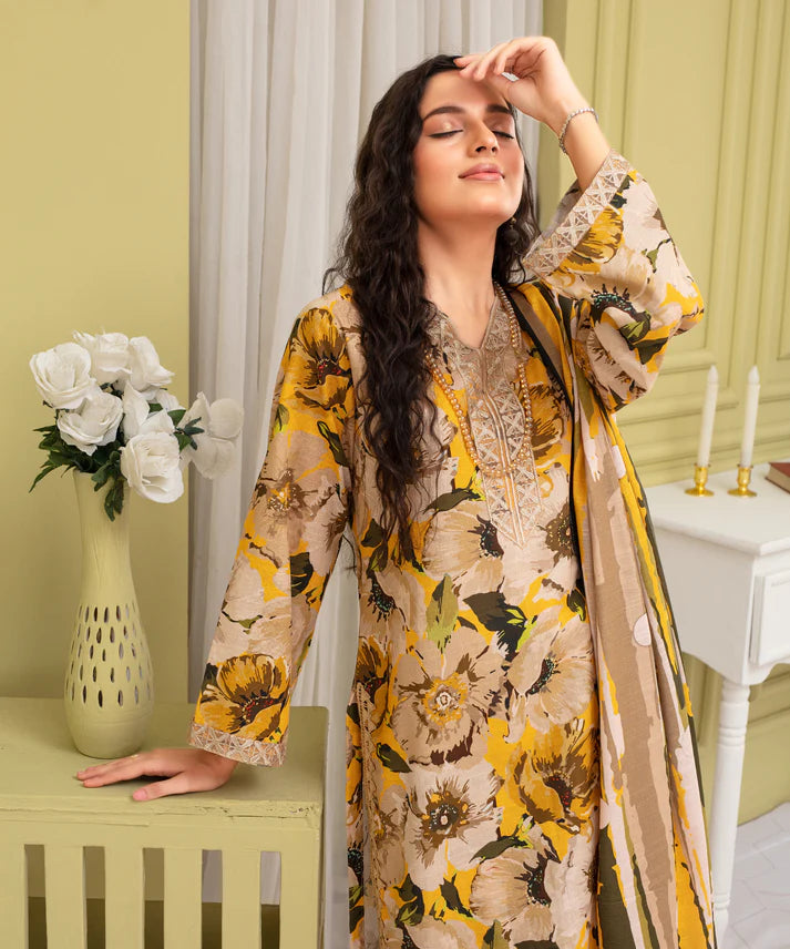 CREATION KHADDAR 3PC WITH KHADDAR PRINTED SHIRT & TROUSER-910