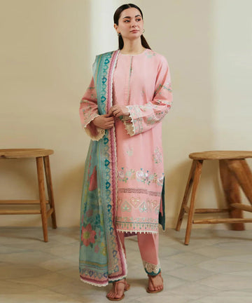 ZARA SHAHJAHAN 3PC Lawn Embroidered Shirt With Printed Dupatta-377