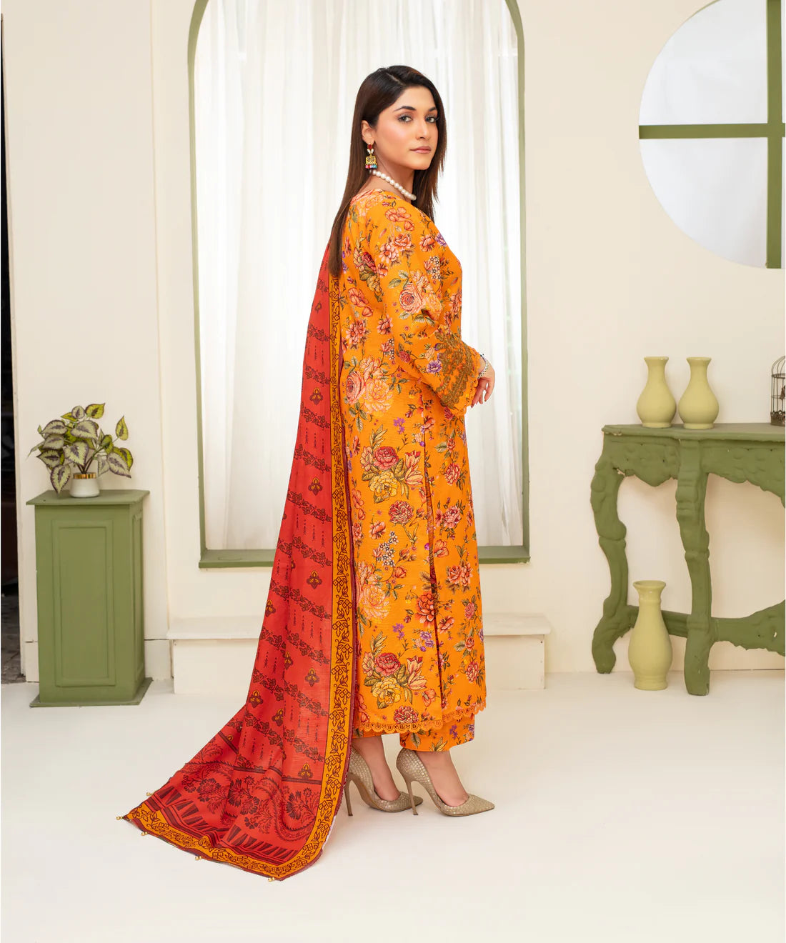 CREATION KHADDAR 3PC WITH KHADDAR PRINTED SHIRT & TROUSER-908