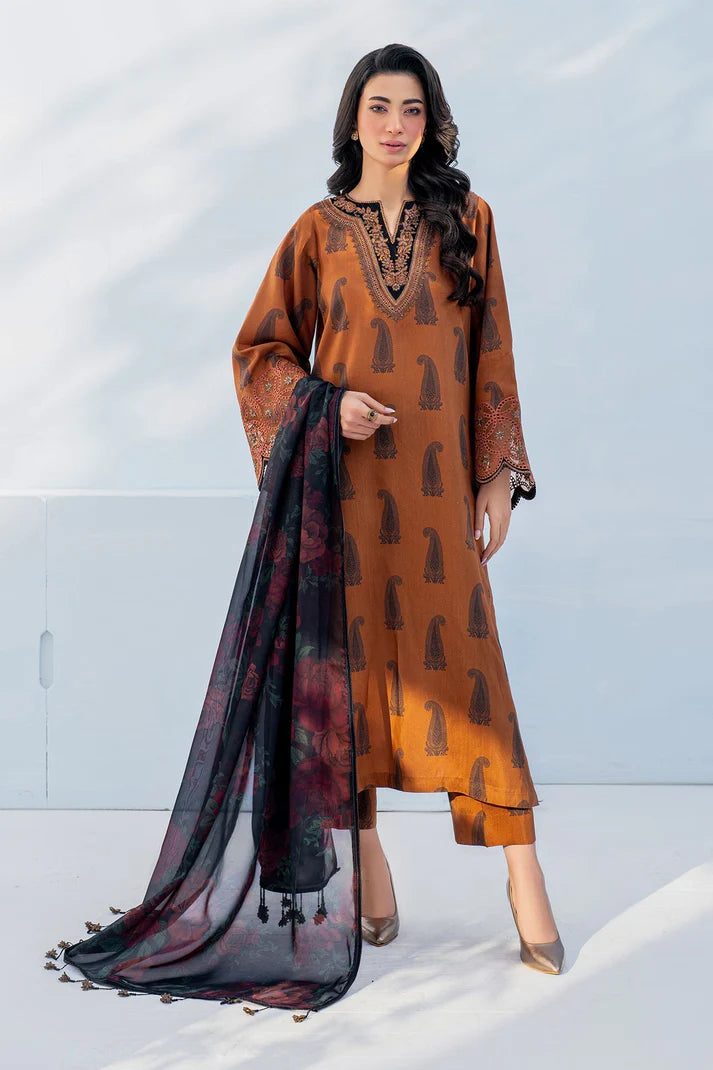 3PC Lawn Printed Shirt With Digital Printed Dupatta-1625