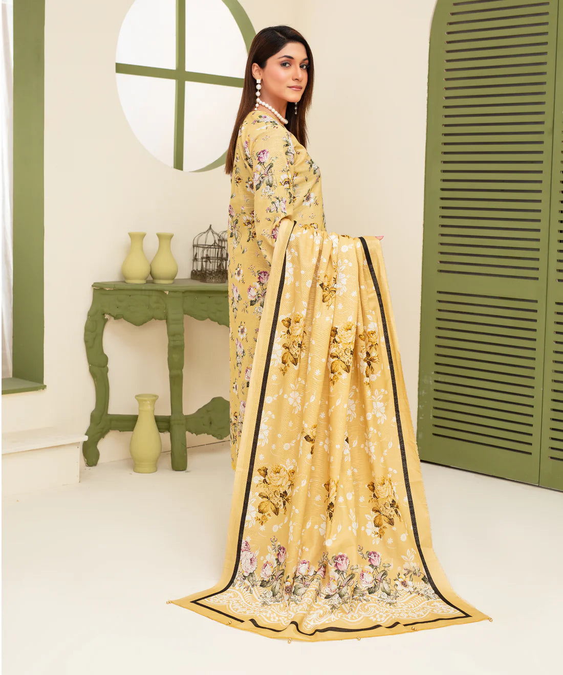 CREATION KHADDAR 3PC WITH KHADDAR PRINTED SHIRT & TROUSER-912