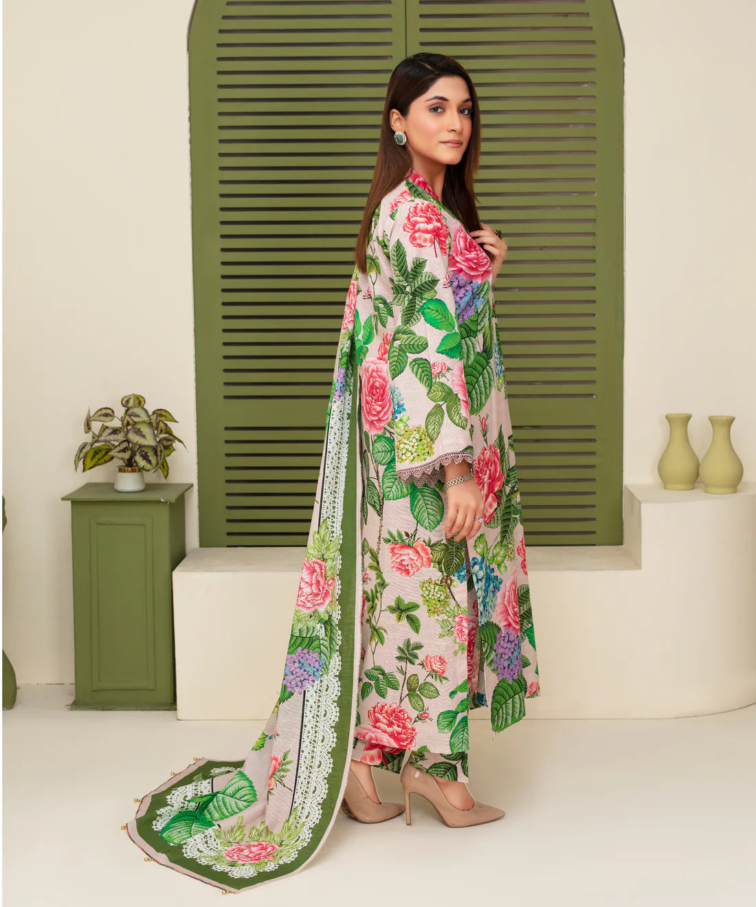 CREATION KHADDAR 3PC WITH KHADDAR PRINTED SHIRT & TROUSER-918