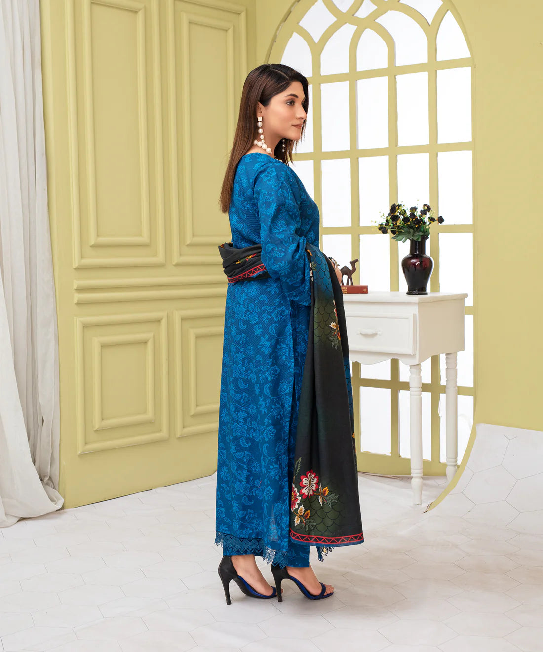 CREATION KHADDAR 3PC WITH KHADDAR PRINTED SHIRT & TROUSER-909