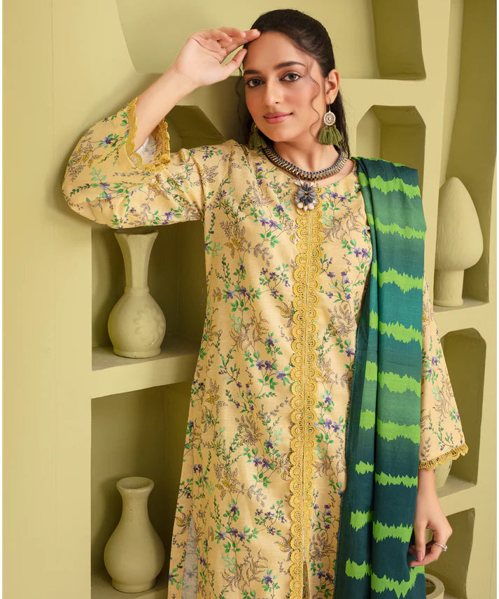 CREATION KHADDAR 3PC WITH KHADDAR PRINTED SHIRT & TROUSER-901