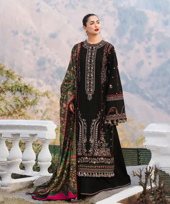 HUSSAIN REHAR Lawn-3PC Embroidered with Digital Printed Dupatta-1073