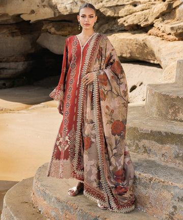 ZAINAB CHOTTANI 3PC Luxury Lawn Chikankri Embroidered With Printed Dupatta-454