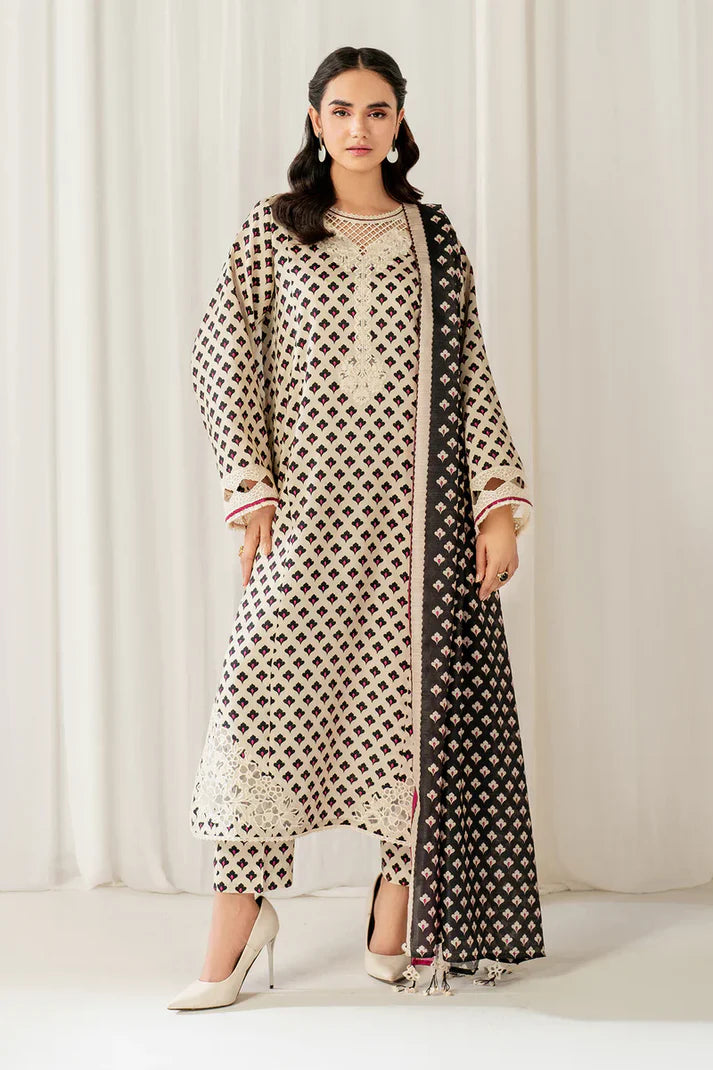 3PC Lawn Printed Shirt With Digital Printed Dupatta-1604