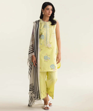 ZARA SHAHJAHAN 3PC Lawn Embroidered Shirt With Printed Dupatta-507