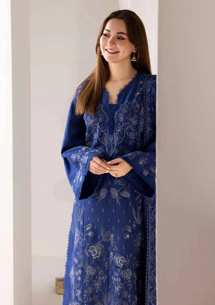 SOBIA NAZIR - 3PC DHANAK EMBROIDERED SHIRT WITH EMBROIDERED SHAWL AND TROUSER-145