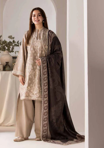 SOBIA NAZIR - 3PC DHANAK EMBROIDERED SHIRT WITH DIGITAL PRINTED SHAWL AND TROUSER-692