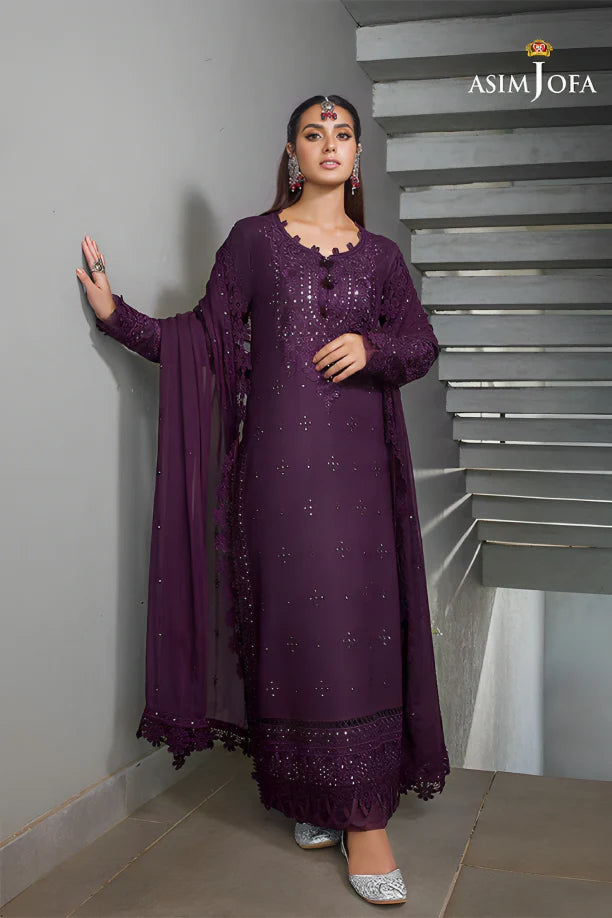 Asim Jofa Linen 3PC Embroidered With Embroidered Dupatta-268