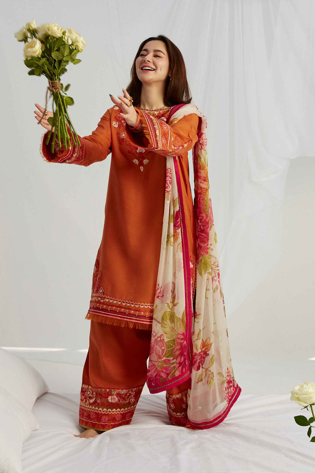 ZARA SHAHJAHAN 3PC Lawn Embroidered Shirt With Printed Dupatta-466